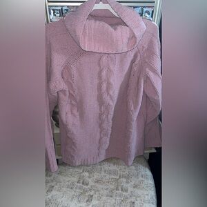 Liz Claiborne Mauve Cowl Neck Sweater